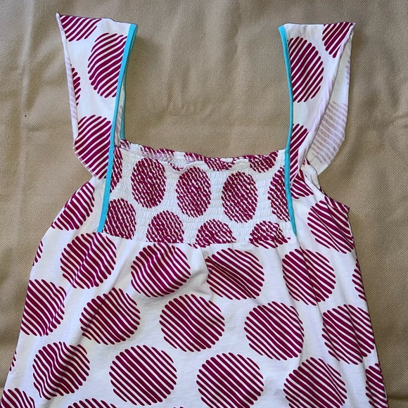 Volcom "Spain Drain" Top - White/Fuchsia Circles Flowy/Airy Y2K - Junior's XL - Picture 2 of 16